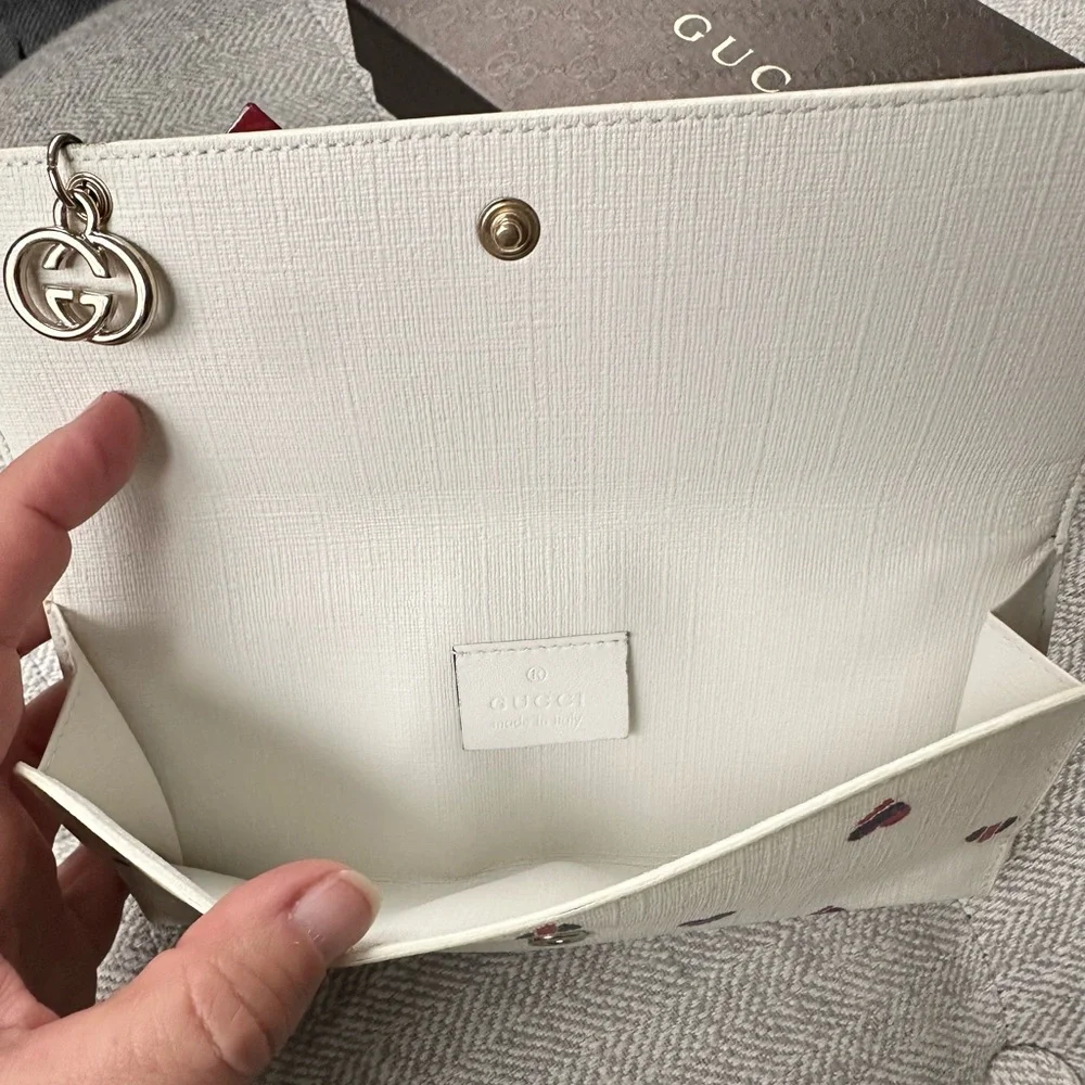 Gucci Interlocking GG Logo Leather Hearts Canvas Long Wallet w/ Box – Limited Ed - Picture 15 of 16